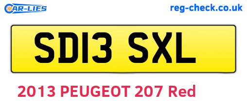 SD13SXL are the vehicle registration plates.