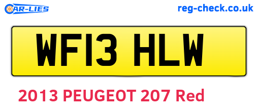 WF13HLW are the vehicle registration plates.