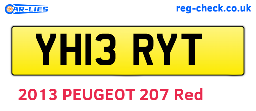 YH13RYT are the vehicle registration plates.