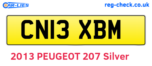 CN13XBM are the vehicle registration plates.