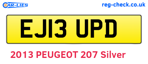 EJ13UPD are the vehicle registration plates.