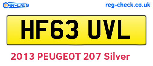 HF63UVL are the vehicle registration plates.