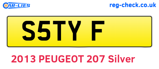 S5TYF are the vehicle registration plates.