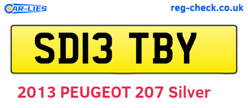 SD13TBY are the vehicle registration plates.
