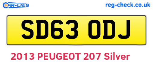 SD63ODJ are the vehicle registration plates.