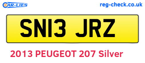 SN13JRZ are the vehicle registration plates.