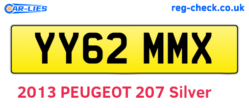 YY62MMX are the vehicle registration plates.