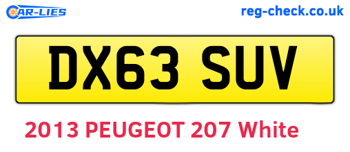 DX63SUV are the vehicle registration plates.