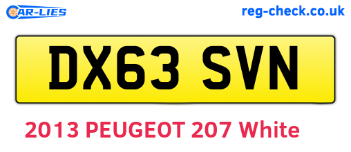 DX63SVN are the vehicle registration plates.