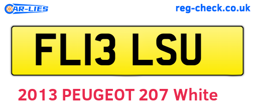 FL13LSU are the vehicle registration plates.