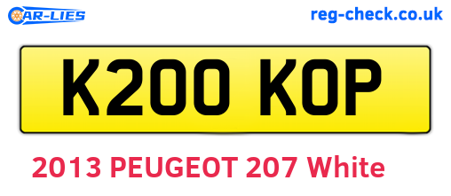 K200KOP are the vehicle registration plates.