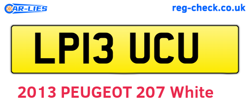 LP13UCU are the vehicle registration plates.