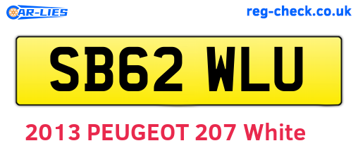 SB62WLU are the vehicle registration plates.