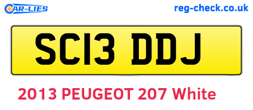 SC13DDJ are the vehicle registration plates.