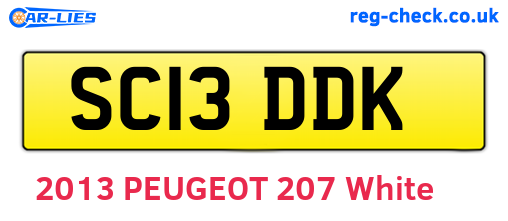 SC13DDK are the vehicle registration plates.