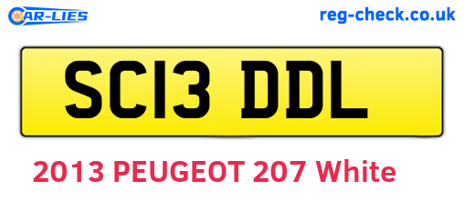 SC13DDL are the vehicle registration plates.
