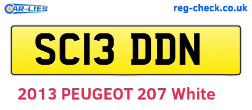 SC13DDN are the vehicle registration plates.