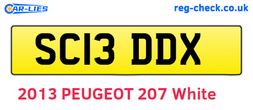 SC13DDX are the vehicle registration plates.