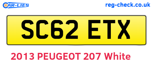 SC62ETX are the vehicle registration plates.