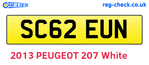 SC62EUN are the vehicle registration plates.