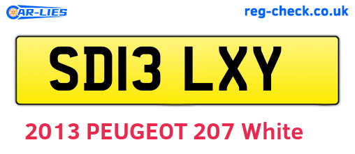 SD13LXY are the vehicle registration plates.