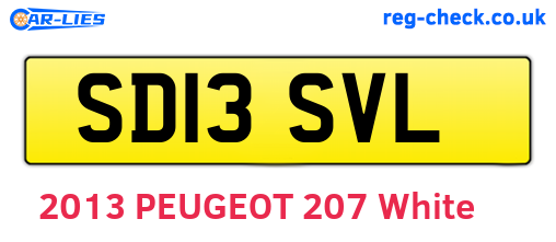 SD13SVL are the vehicle registration plates.