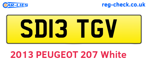 SD13TGV are the vehicle registration plates.