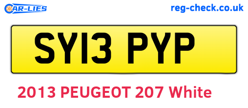 SY13PYP are the vehicle registration plates.