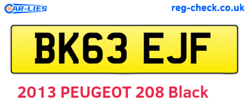 BK63EJF are the vehicle registration plates.