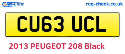 CU63UCL are the vehicle registration plates.