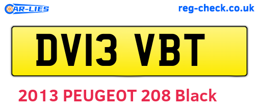 DV13VBT are the vehicle registration plates.
