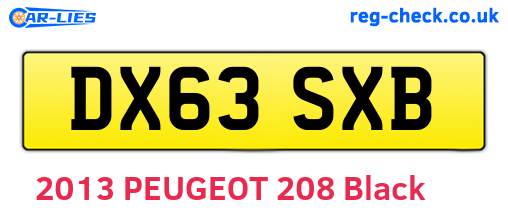 DX63SXB are the vehicle registration plates.