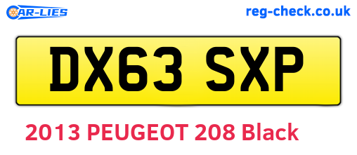 DX63SXP are the vehicle registration plates.