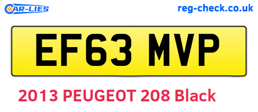 EF63MVP are the vehicle registration plates.