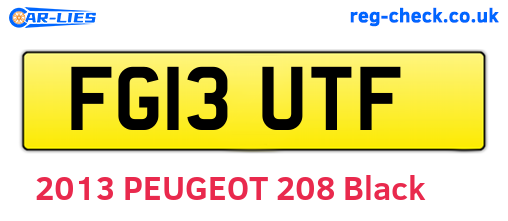 FG13UTF are the vehicle registration plates.