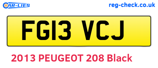 FG13VCJ are the vehicle registration plates.