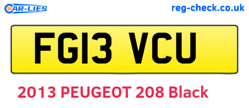 FG13VCU are the vehicle registration plates.