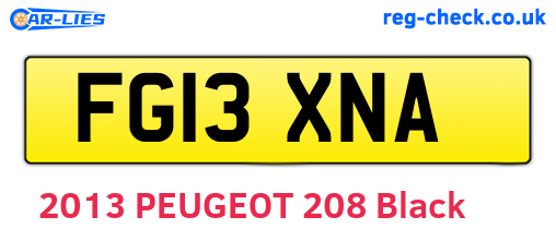 FG13XNA are the vehicle registration plates.