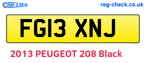 FG13XNJ are the vehicle registration plates.