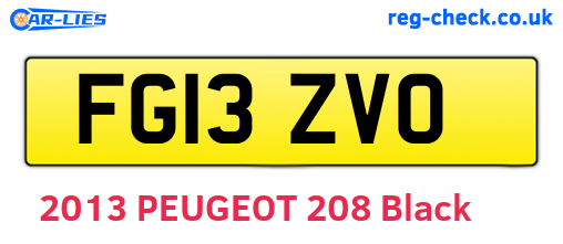 FG13ZVO are the vehicle registration plates.