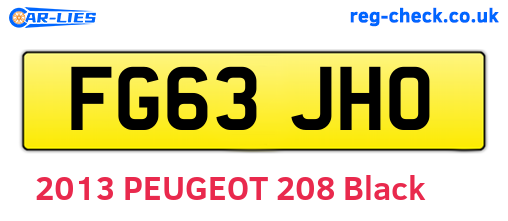 FG63JHO are the vehicle registration plates.