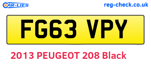 FG63VPY are the vehicle registration plates.