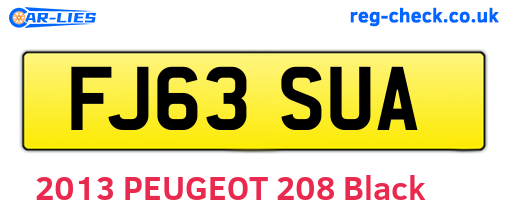 FJ63SUA are the vehicle registration plates.
