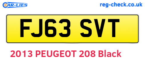 FJ63SVT are the vehicle registration plates.