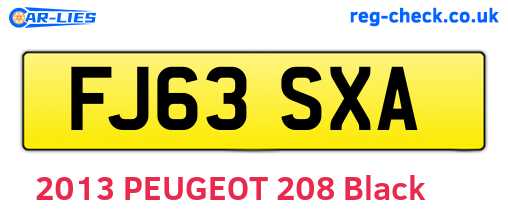 FJ63SXA are the vehicle registration plates.