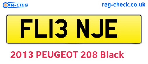 FL13NJE are the vehicle registration plates.