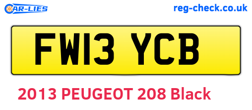 FW13YCB are the vehicle registration plates.