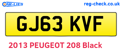 GJ63KVF are the vehicle registration plates.