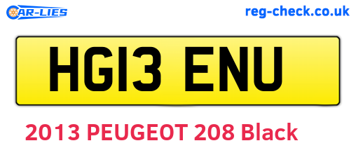 HG13ENU are the vehicle registration plates.