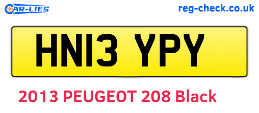 HN13YPY are the vehicle registration plates.